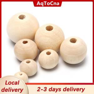 [COD] AqToCna Ship within 24 hours Round Wood Spacer Bead Natural Unpainted Wooden Ball Beads DIY Craft Jewelry