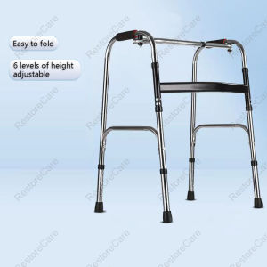 ANJOU Rollator Walker Portable Wheelchair For Foldable With Toilet Foot Rest