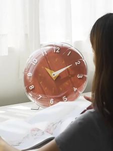 FFBH Nordic bedroom Wall Clock Petal Transparent Bubble Balloon Acrylic Wall Clock Placeable Tabletop living room Modern Home Decor 4P7H5