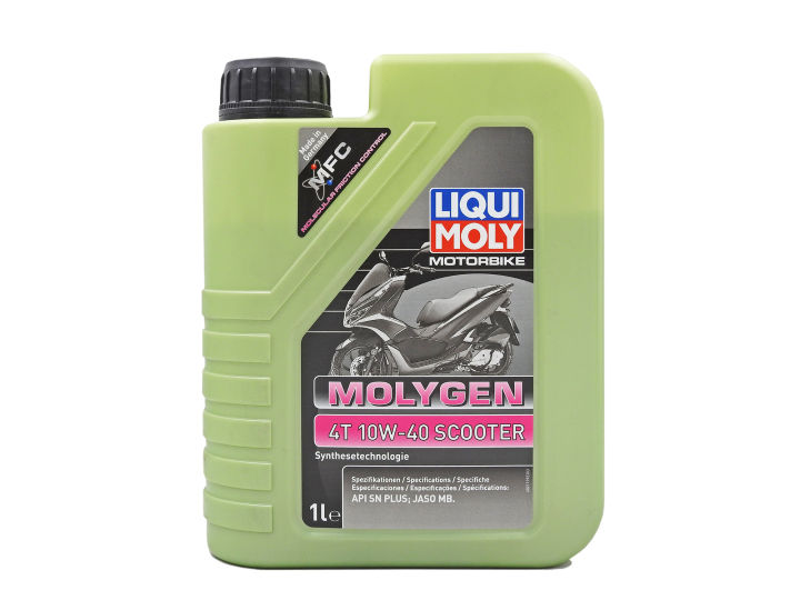 Liqui Moly Motorbike Molygen Scooter 4-Stroke SN+/JASO MB 10W40 Synthetic Motorcycle Engine Oil (1 Liter)