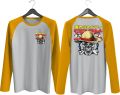 KAOS RAGLAN PRIA SABLON MUGIWARA DEPAN BELAKANG \ KAOS RAGLAN PRIA LENGAN PANJANG ATASAN PRIA / KAOS MURAH / KAOS DISTRO / KAOS SIMPLE / T-SHIRT PRIA. 