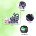 HUYIENO Patung Taman Suria Luaran Lampu Hiasan Kucing Hiasan Taman Kalis Air dengan Lampu Bola Solar Retak  Pemindahan Rumah untuk Halaman, Teras, Rumput. 