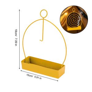 Mosquito Coil Tray Metal Hanging Incense Coil Holder with Ash Container
