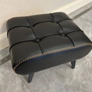 Solid wood family stool Low stool living room soft bag sofa stool door shoe stool childrens stool