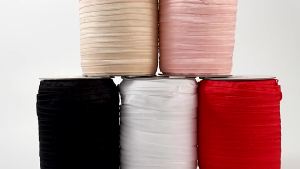 BRISTLEGRASS 50 100 Yard 5/8" 15mm Solid FOE Shiny Fold Over Elastic Spandex Satin Band Hair Tie Headband Dress Sewing Lace Trim2026