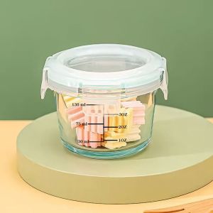 Tempat Wadah Penyimpanan Makanan Mpasi Kaca Kotak Makan Baby Bayi Anak Glass Food Container Kedap Udara Air Kulkas Oven Bentuk Bulat Persegi Segi