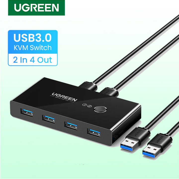 UGREEN USB Switch USB 3.0 2.0 for PC Laptop 2 Computers Sharing 4 USB Devices Peripheral Switcher Sharing Keyboard