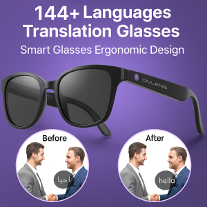 Multi-language real-time AI translation glasses Translation AI Smart Glasses AI Real Time Sunglasses Waterproof Bluetooth Glasses Earphones for Driving Cycling
