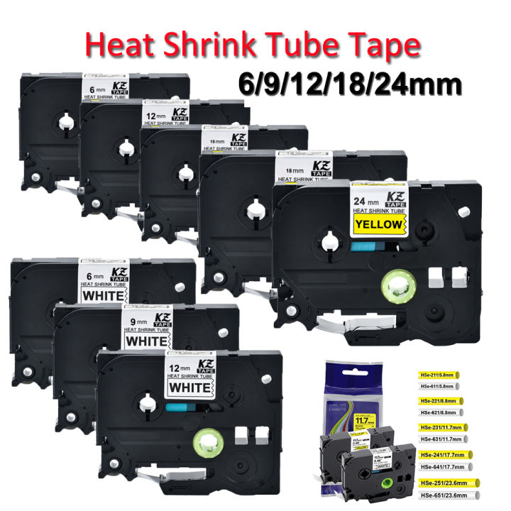 Heat Shrink Wire Labels Genuine Brother HSe-231 (HSe231) Black - Foto 12