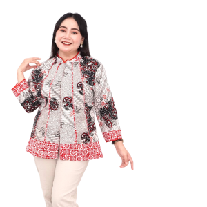 Atasan Batik Blouse Big Size Wanita Lengkap L-XL-2L-3L-4L-5L-6L-7L Model Blus Jumbo Seragam Batik / Atasan Batik Big Size Formal / Pakaian Model Batik Kantor Kerja Formal LD 140