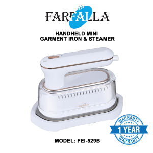 Farfalla FEI-529B | Portable 2in1 Handheld Mini Travel Garment Steamer & Dry Iron | Rotatable Handle