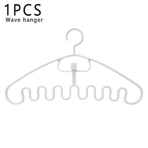 5pcs Wave Non-slip Plastic Hanger Strong Load Clothes Underwear Sling Drying Rack Space Saving