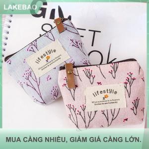 【LAKEBAO】 Thời Trang Hoa Mô Hình Đồng Xu Ví Nhỏ Tươi Vải Đồng Xu Ví Phụ Nữ Cô Gái Tai Nghe Đồng Xu Key Tiền Lưu Trữ Túi Dây Kéo Pouch