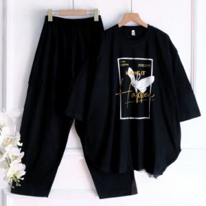 Baju Setelan Wanita Dewasa Happen Set Kaos Katun Combed 24s Apk Sablon Atasan Blouse Dan Celana Cargo Oversize M L XL XXL 3XL DAPAT DIBELI TERPISAH Oneset Remaja Kekinian Viral