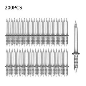 200Pcs Carbon Steel Double-Head Seamless Nails Sheep Horn Nails With Sleeve For Baseboard Install