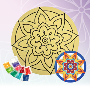 🇸🇬📦🚚 12 Rangoli Mandala Geometry Sand Art - Kids DIY Art Craft | Coloured Sand | Henna Art | Deepavali | Birthday Goodie Bag