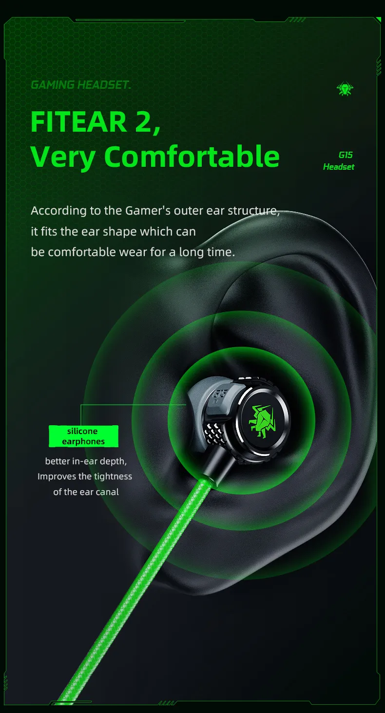 Plextone G15 Mark IV In-Ear Gaming Headphones description image 3