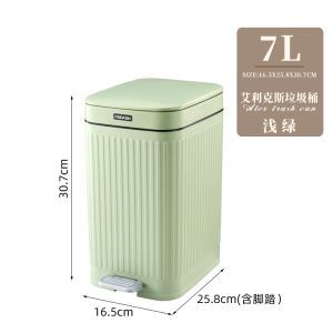 Space Saving Kitchen Bin - 7L/12L Matte Trash Can with Soft Close Lid    Slim Design Foot Pedal Leak-Proof Base    For Office Bathroom Under Sink