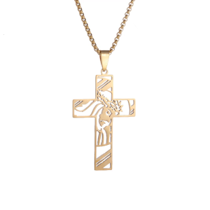Elegant Christian Crucifix Necklace with Adjustable Length Chain Religious Metal Neckchain Wedding Anniversary Accessory