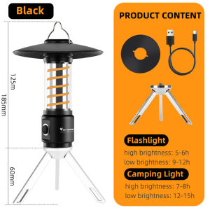 Tây cắm trại đạp xe ánh sáng Lều đèn LED chống nước đèn lồng treo xách tay Cắm Trại Ngoài Trời ánh sáng có thể sạc lại tay đèn với móc đêm đi bộ đường dài