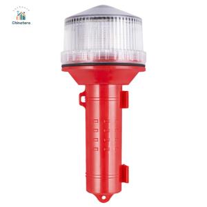 Solar Charging LED Marine Signal Light 3 Colors Flashing Torch Light 65 Degree Anti-Fog Safe Sailing Light for Marine Navigation
