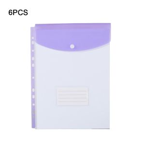 MIRELAE 6 pcs PP Binder Folders A4 Clear Binder Pocket Button Closure Label Loose-Leaf Home Office