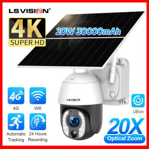 LS VISION UBOX กล้องวงจรปิดพลังงานแสงอาทิตย์4K Wifi/ 4G20X บันทึกออปติคอลซูมโหมดการทำงานคู่กันน้ำ VTwo-Way ไร้สายกล้องสีเต็มรูปแบบการตรวจจับการเคลื่อนไหวมองเห็นกลางคืน PTZ กล้องนิรภัย IP บ้าน