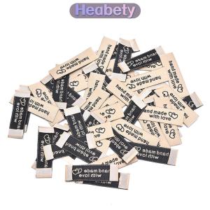 Heabety  50 cái nhãn vải thủ công Thẻ thêu in Phụ kiện May tự làm