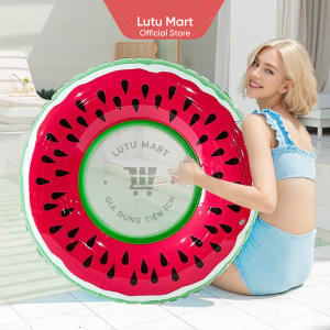 Phao Bơi Trẻ Em Bơm Hơi Hình Dưa Hấu Bằng Pvc Phao Tròn Cho Bé - Lutu Mart