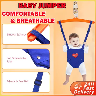 Baby Jumper with a Ceiling Hook for 6-24 Months Baby Door Jumper for Indoor/Outdoor Play Infant Jumper Doorway with Adjustable Chain Easy to Assemble & Store