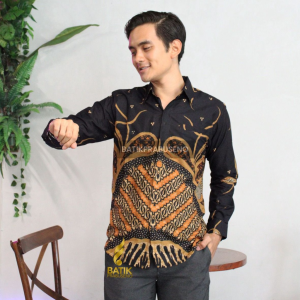 Batik Prabuseno – Couple Motif Pevita Hem Baju Kemeja Batik Pria Wanita Lengan Panjang Slim Fit Katun Printing Cowok Cewek Sarimbit Modern Seragam Kantor Premium Jumbo Halus Adem dan Nyaman