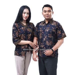 Couple Batik Atasan Pria Wanita S-M-L-XL-XXL-3L-4L-5L HARGA TERTERA SATU BAJU - BAMBU NAVI