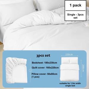 Travel Disposable Bedsheet with Pillow Case and Quilt Cover One time use Hotel Bed Sheet