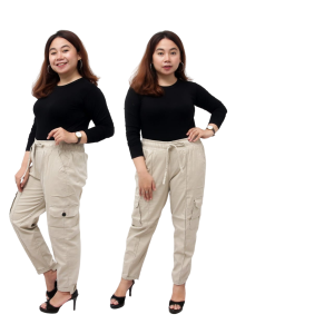 Celana Baggy Pant K Karet Full Super Jumbo Big Size Chino Stret Cream Moca Capucino Hitam / Celana Kantor Big Size / Celana Jumbo Bahan Formal / Celana Kerja wanita Big Size