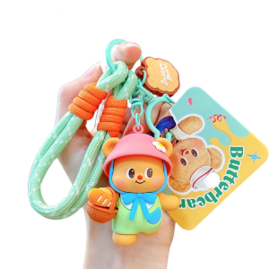 Delicate Butter Bear Keychain Sporty Backpack Accessory Cute Cartoon Theme Compact Gift Bag Pendant For Daily Use