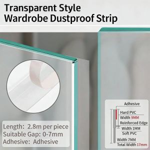 MUNCHX 2.8M Cabinet Door Dust Strips TPE Self-Adhesive Seal Strip  Gap Filling Strip Insect-proof