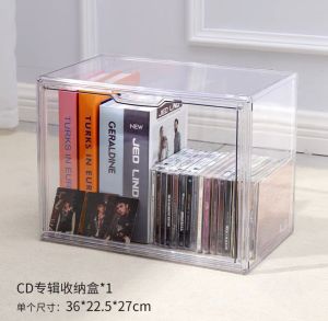 ~SG Seller~ Dust Proof Multi Storage Purposed Clear Stackable Plastic Storage Bins with Magnetic Attraction Lid Toy Storage Box Dustproof Book & Cosmetic Display Cases Large Figures Collectibles Showcase Shoe Box Protection Organizer for Bags