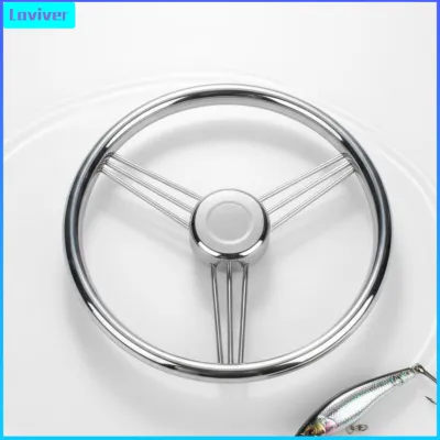 Polished Finish Stainless Steel Boat Wheel Effortless Operation Hydraulic Steering Wheel Universal Fit for Boating