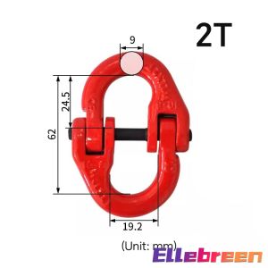 Ellebreen 1.2T 2T Double Ring Butterfly Buckle Chain Sling Assembly Hammer Lock Chain Connector 1pc