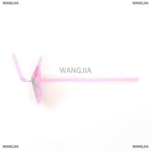 [COD] WANGJIA หลอดดูดน้ำค็อกเทลผลไม้ร่มชายหาดปาร์ตี้หลอดดื่มพลาสติก50ชิ้น