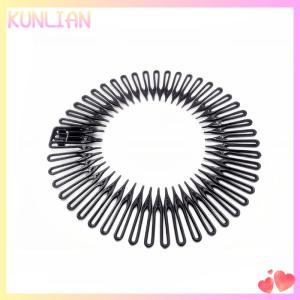 [KUNLIAN] แฟชั่นยืดหยุ่นหวีคาดผมที่คาดผมแบบเบาหรูหราสายรัดผมทรงกลมประดับไรน์สโตนสำหรับผู้หญิงผมแบบคงที่เครื่องประดับผม