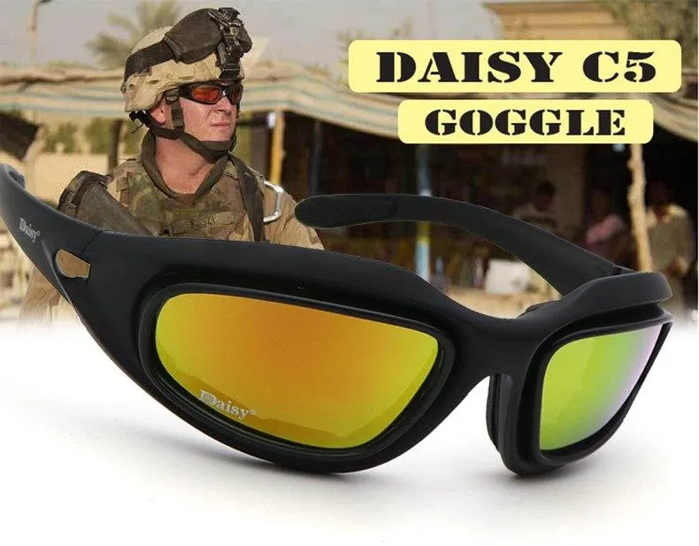 Daisy C5 Polarized Army Glasses Military Sunglasses Lens Kit Men's Desert  Storm War Game Tactical Glasses Sporting