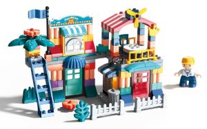 SG STOCK - 6 in 1 Multi-functional Toodles Kids Block Table And Chair Set Toddles Playset Block Toy Storage buckets Gift Toy Building Block Table Kids Bedroom Furniture Set Multi-Functional Fun Bricks Table Children Plastic Table and Chair Set