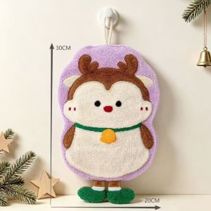 FLYING Quick-drying Christmas Hand Towels Water Absorption Coral Fleece Santa Claus Hand Towel Cute Cleaning Cleaning Dishcloths Kitchen Bathroom