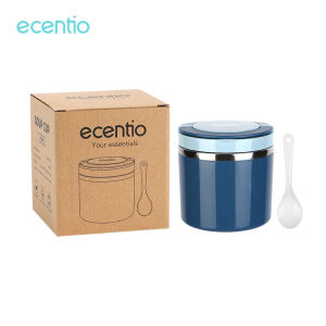 ecentio cangkir sup Mangkok sup Anti Tumpah stainless steel portabel 500ML hijau