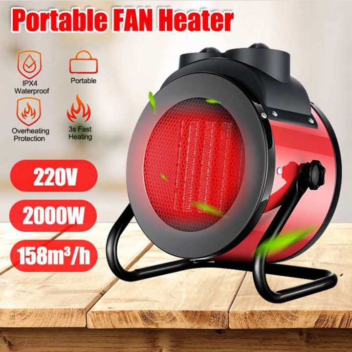 WENTIVV Waterproof Portable Hot Air Fans Thermostat Room Radiator ...