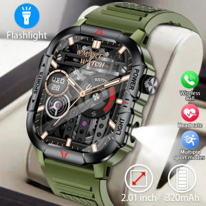 LIGE Original Smart Watch Men and Women Full Touch Screen Bluetooth Call and LED Flashlight IP68 Waterproof Outdoor Sports Fitness Tracker Smartwatch for Android and iOS