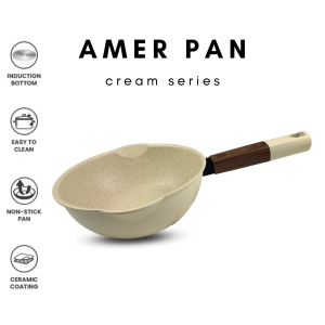 Welcook Panci Wajan Penggorengan Deep Fry Marble Coating Anti Lengket Serbaguna Amer 20 cm
