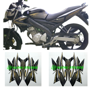 STIKER STRIPING LIS LES BODY MOTOR YAMAHA VIXION TAHUN 201O WARNA GOLD 1SET STANDAR