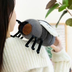 DUY26 Fluffy Simulation Fly Plush Toy Soft Collection Stuffed Animals Doll Novelty Cute Fly Plush Doll Kids Birthday Christmas